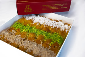 Premium Mediterranean Hand Made Mix Pistachio Coconuts, and Walnut Roll Baklava