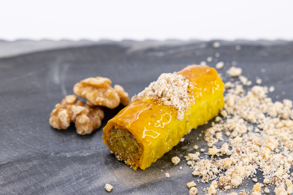 Premium Mediterranean Hand Made Mix Pistachio and Walnut Roll Baklava